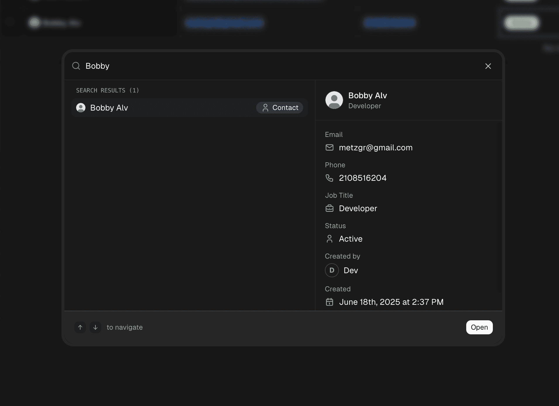 Enhanced Global Search with Contact Integration