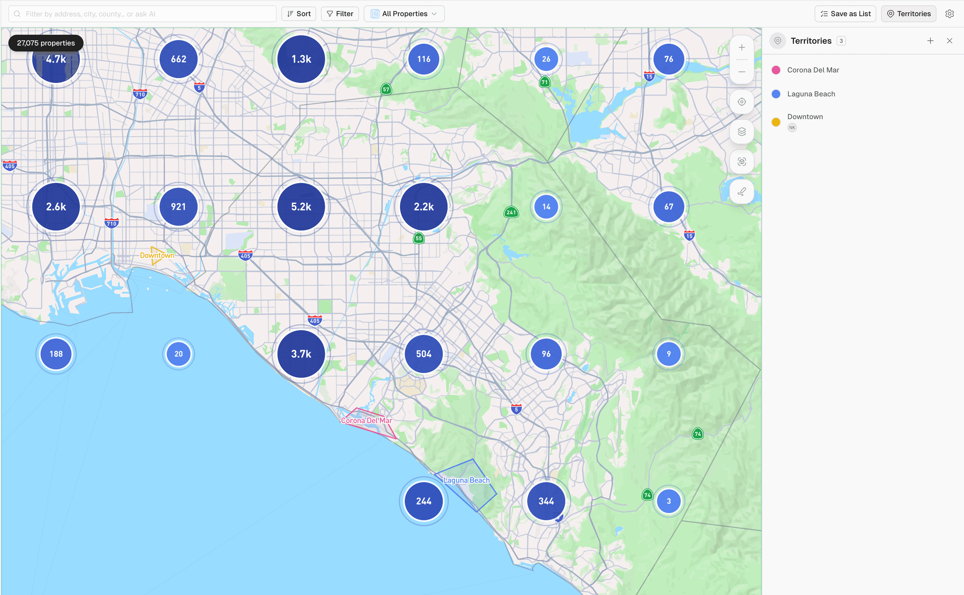 Multi-territory management for teams