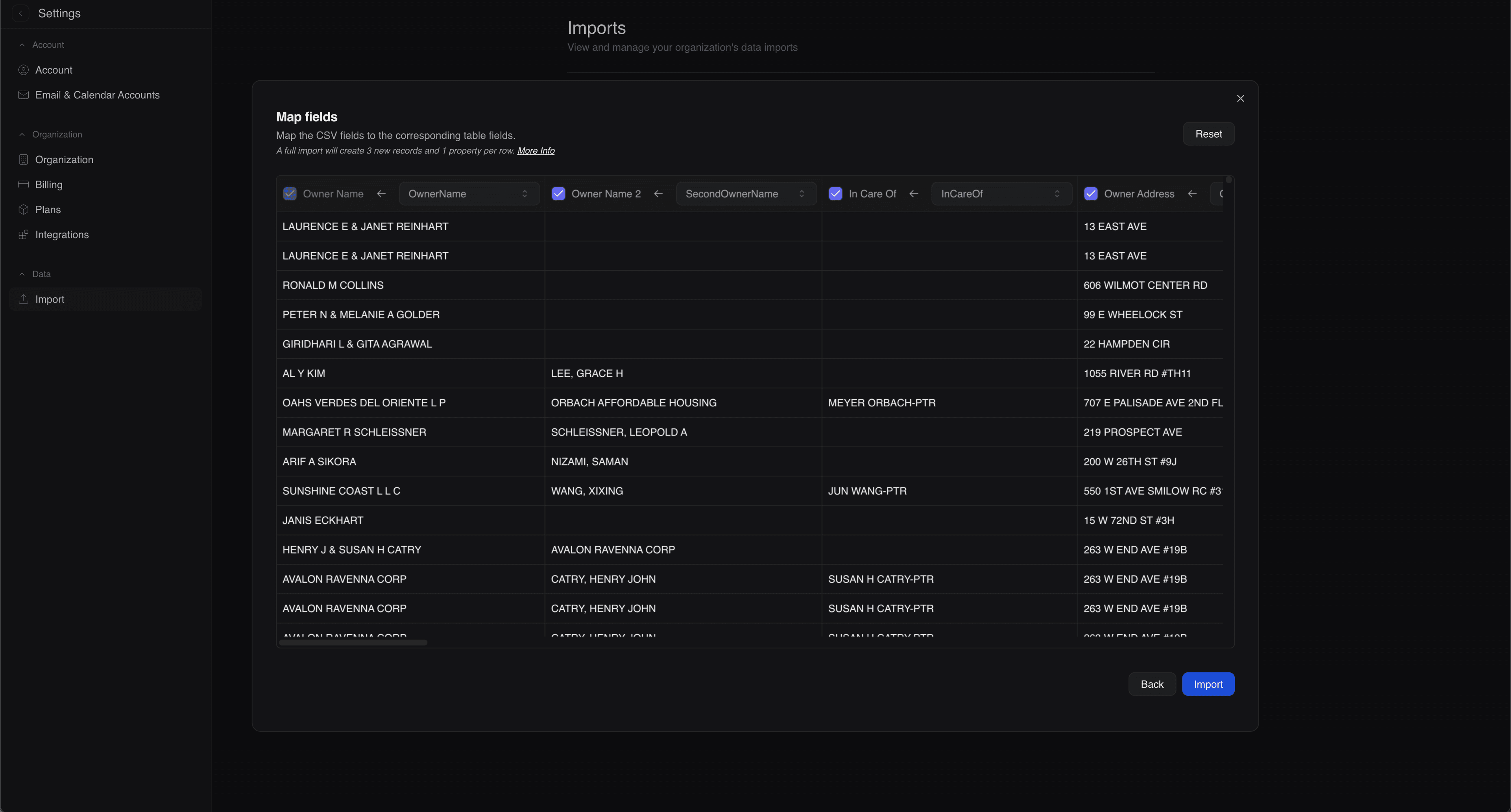 Import your contacts, properties and more with ease. We support CSV, Excel and more.